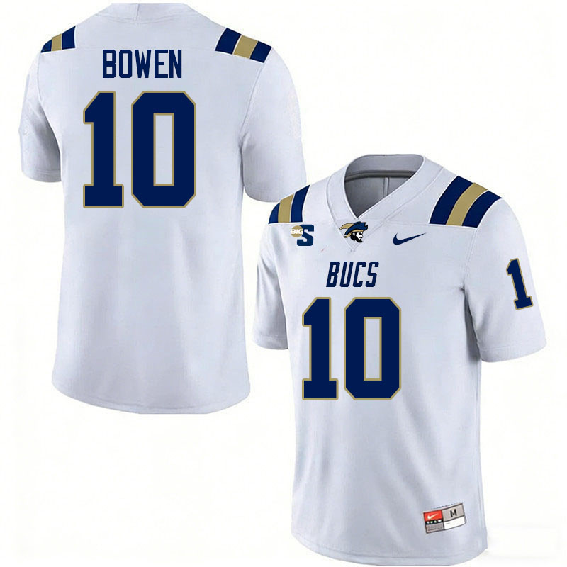 Charleston Southern Buccaneers #10 Mylan Bowen College Football Jerseys,Uniforms-White